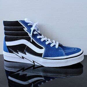 Vans Men Sk8-Hi Bolt Suede/Canvas High Top Sneaker in Beautiful True Blue/Black